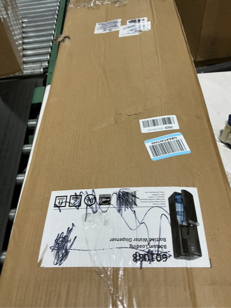 Condition photo showing As Is for Brio Bottom Loading Water Cooler Dispenser for 5 Gallon Bottles - 3 Temperatures with Hot, Room & Cold Spouts, Child Safety Lock, LED Display with Empty Bottle Alert, Stainless Steel