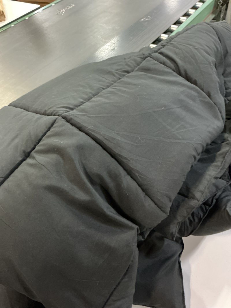 Condition photo showing As Is for Utopia Bedding Comforter Duvet Insert, Quilted Comforter with Corner Tabs, Box Stitched Down Alternative Comforters Queen Size (Black ) Queen (Pack of 1) black 