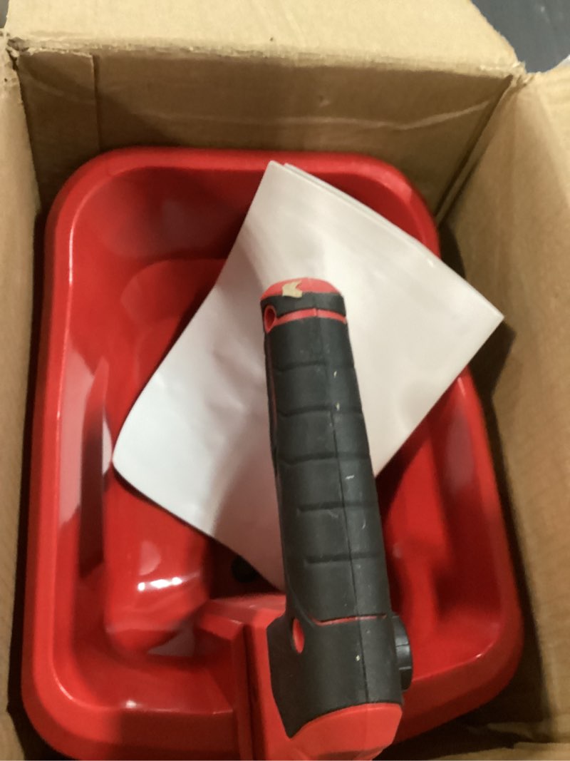 Condition photo showing As Is for Danero Handheld Power Spreader Compatible with Milwaukee 18V Battery(Tool Only), Cordless Seed Spreader Available Year-Round, Electric Lawn Spreaders for Grass Seed, Fertilizer, Salt, Ice Melt, Feed Red