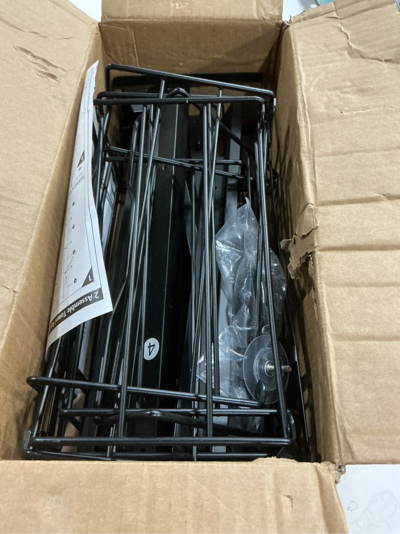 Condition photo showing Good Condition for Hanging Towel Racks for Bathroom No Drill - Over The Door 8-Tier Bath Towel Storage Organizer for Small Bathrooms - Back Door Large Tiered Towel Holder Hanger for Rolled Towels RV Camper BLACK Black 8 Tier