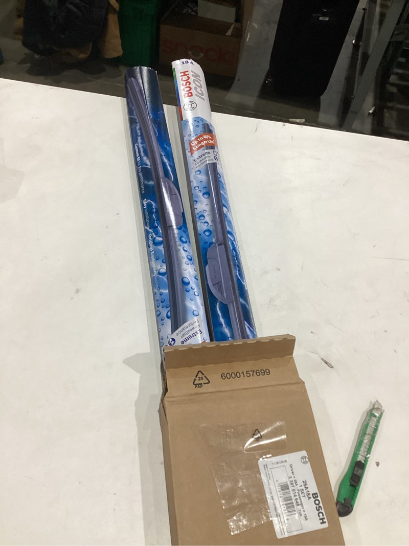 Condition photo showing Good Condition for BOSCH 26A18A ICON Beam Wiper Blades - Driver and Passenger Side - Set of 2 Blades (26A & 18A) Front (26A & 18A) ICON Combo Pack (Front)