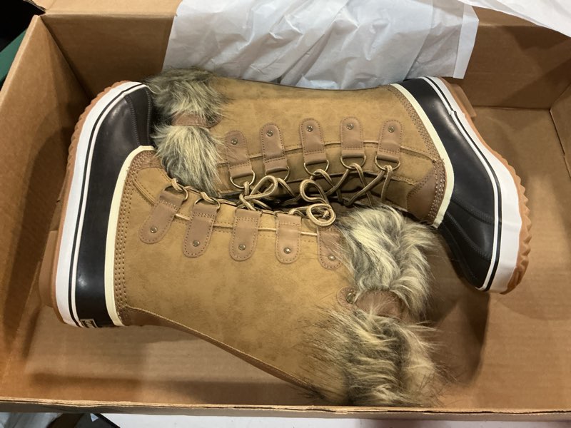 Condition photo showing Good Condition for gawbaw winter snow boots for women - waterproof duck boots fur lined snow booties rain boots for women | snow boots size 9