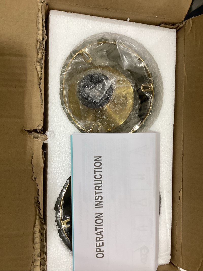 Condition photo showing New/Like New for 2 Pack Small Crystal Semi Flush Mount Ceiling Light Fixture Modern Gold Mini Round Chandelier Metal E26 Ceiling Lamp for Hallway Bathroom Entryway Kitchen Closet