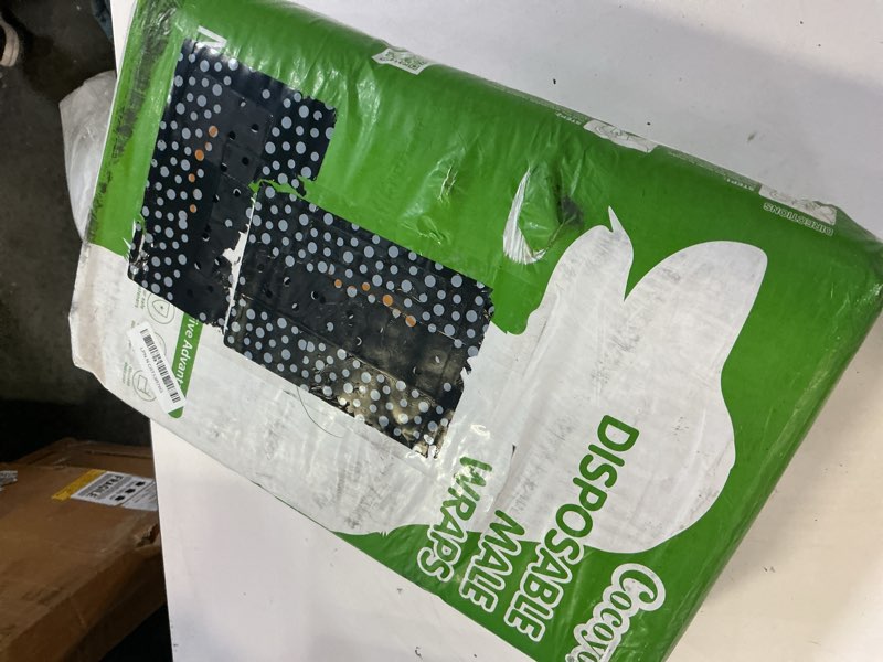 Condition photo showing New/Like New for cocoyo disposable male dog wraps, medium size, 84 count, super absorbent, breathable, wetness indicator