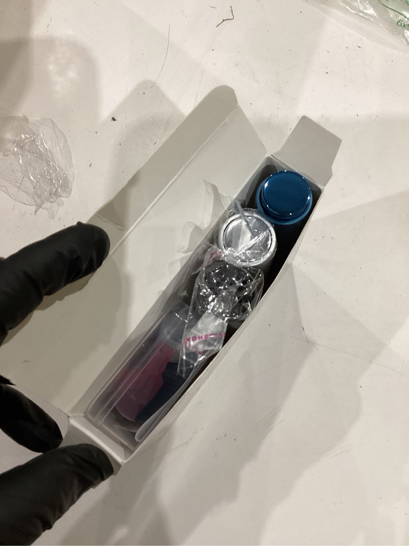 Condition photo showing As Is for fusupak perfume atomizer travel bottle refillable: cologne sprayer portable for men - mini spray empty for refill - 8ml small size blue black, blue, silver