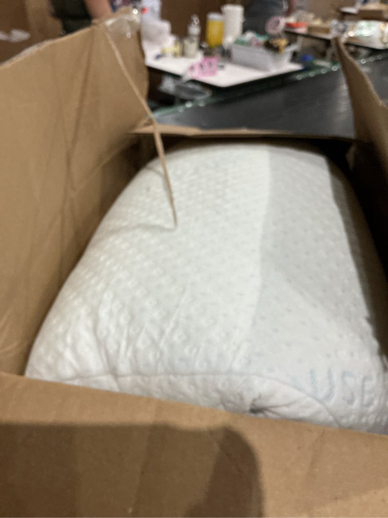 Condition photo showing As Is for cosy house collection luxury rayon derived from bamboo body pillow | for side & back sleepers - supportive, soft, fluffy, & quality long pillow white body pillow