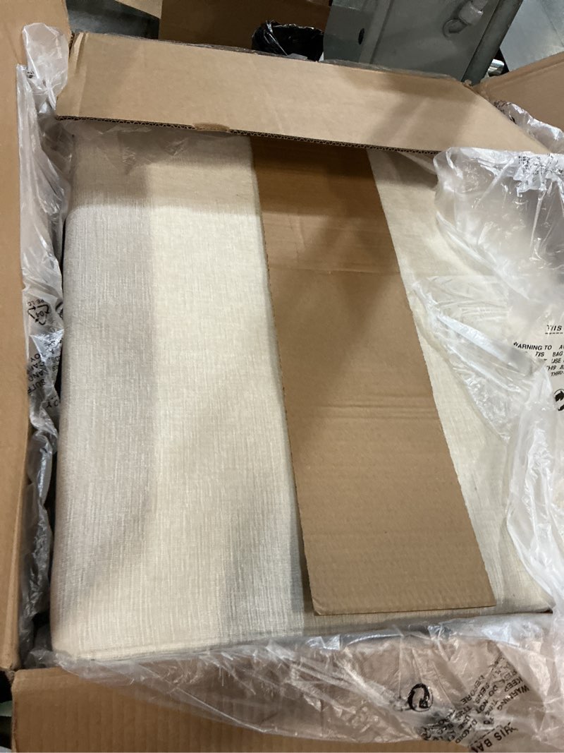 Condition photo showing New/Like New for Karl home Mid Century Modern Accent Chair with Lumbar Pillow & Oak Arms – Plush Chenille Living Room