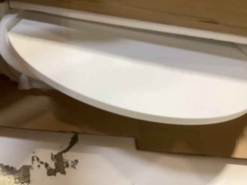 Condition photo showing Good Condition for modern white round dining table 24 inch, white tulip round table for two people, mid century round coffee table for living room and kitchen