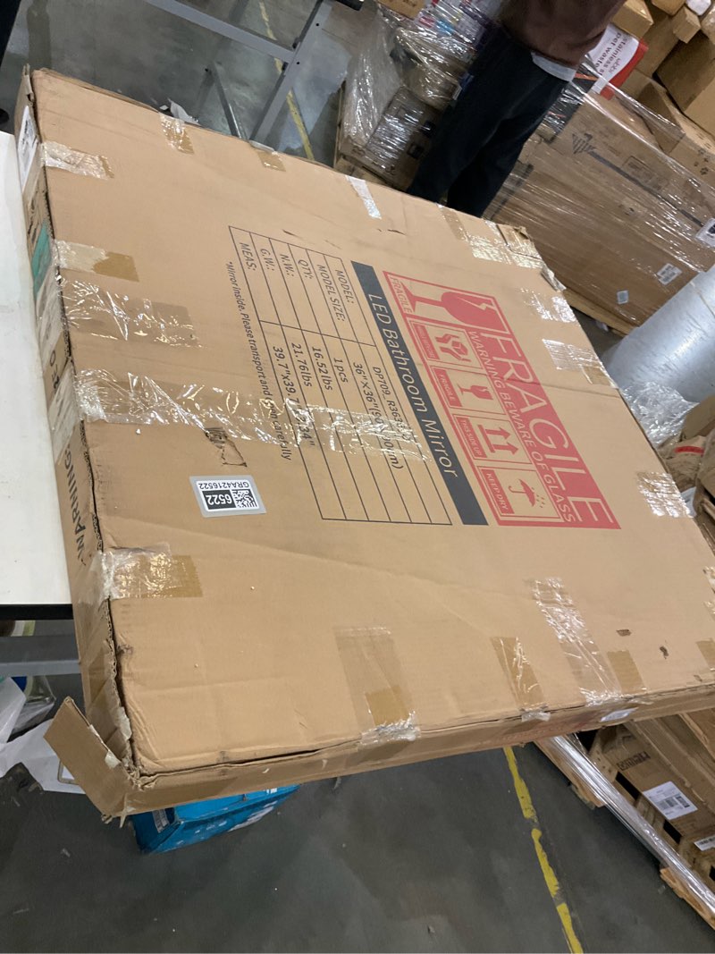 Condition photo showing New/Like New for LOVESPEJO 36" Round LED Bathroom Mirror with Lights, Circle LED Mirror for Bathroom, Fogless, Dimmable, 3 Color Changing, IP54, Shatter-Proof Frameless 36"L x 36"W