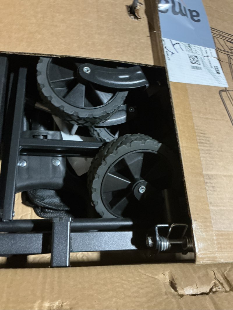 Condition photo showing As Is for PASAMIC Collapsible Wagon 220 lbs, Heavy Duty Wagon Carts Foldable, Portable Wagons for Groceries, Beach Cart with All-Terrain Wheels & Drink Holders, Utility Wagon for Shopping, Sports, Camping,Black