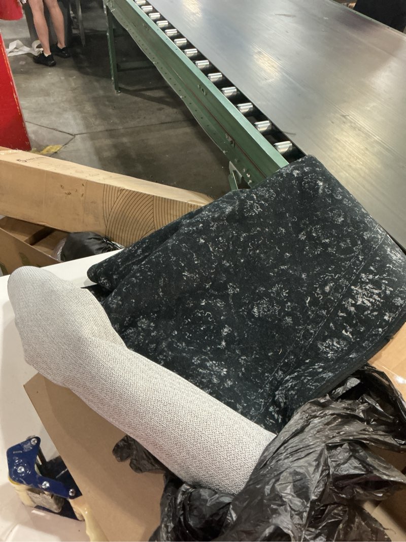 Condition photo showing As Is for similar product dmoyest living room area rugs - 9x12 abstract large soft indoor washable rug neutral modern low pile carpet for bedroom dining room farmhouse home office - grey grey 9' x 12' (rectangular)