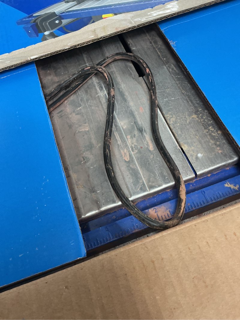 Condition photo showing As Is for kobalt 5 -amp 7-in -blade wet tabletop tile saw