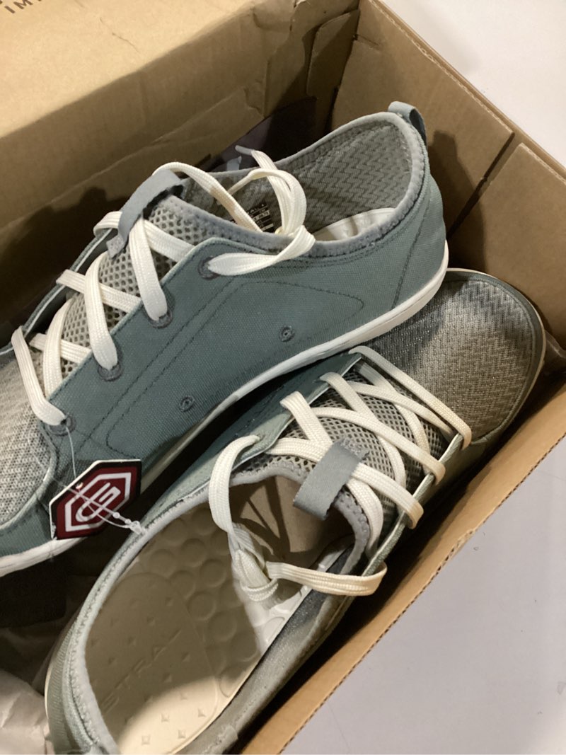 Condition photo showing New/Like New for size 11 astral men's loyak shoes - barefoot, quick-drying, minimalist sneaker for casual wear, water sports, travel, & hiking 8 hellbender brown