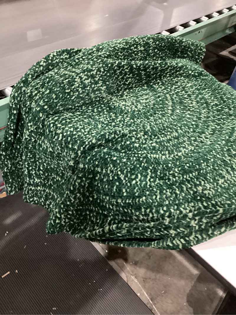 Condition photo showing Good Condition for better trends chenille tweed braid collection is durable and stain resistant reversible indoor area utility rug 100% polyester in vibrant colors, 60" x 96" oval, diluth & emerald oval diluth & emerald 5' x 8' (oval)