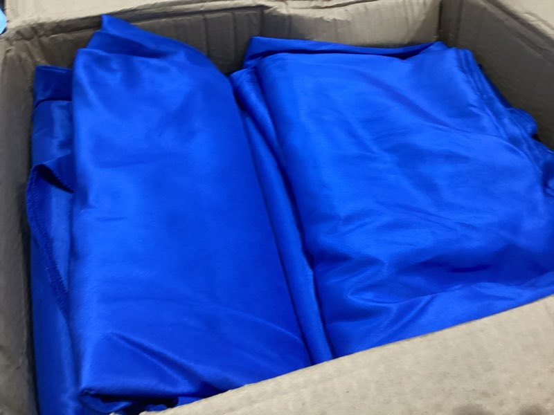 Condition photo showing Good Condition for 12 pack round tablecloths - 120 inch, royal blue polyester table cover for round table, stain and wrinkle resistant washable fabric tablecloth, polyester tablecloth for wedding banquet parties royal blue 12 pack 120 inch round
