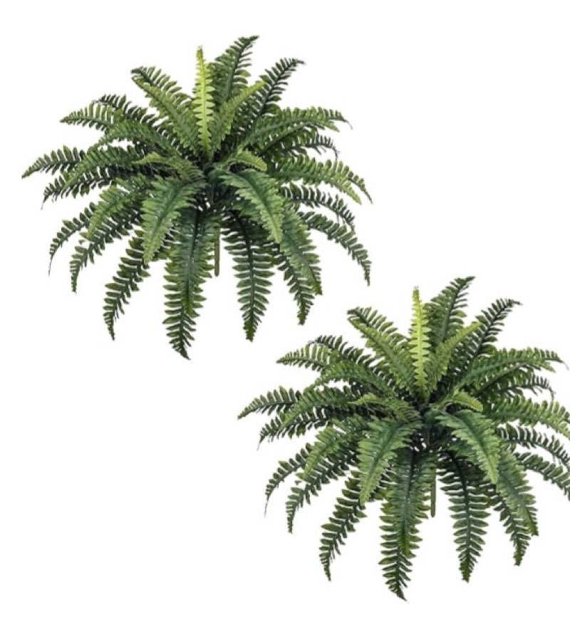 FOREST PRINCE 35" Ferns Artificial Bush Plants Large, 2 Artificial Boston Ferns with 39 Fronds for Outdoors Home Decor