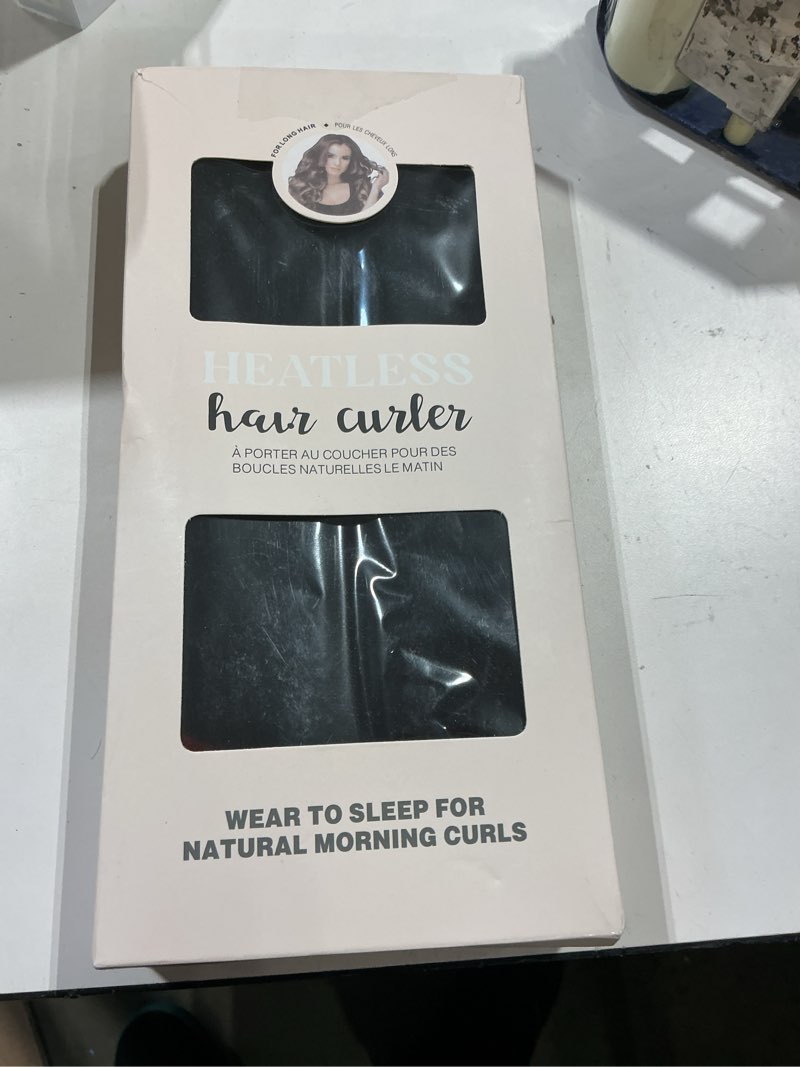 Condition photo showing Good Condition for heatless curls overnight hair curlers 4 pcs, no-heat curling rod for sleep, velvet hair rollers with satin wrap (deep black)