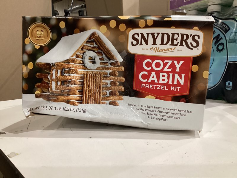 Condition photo showing New/Like New for Snyders pretzel cozy cabin