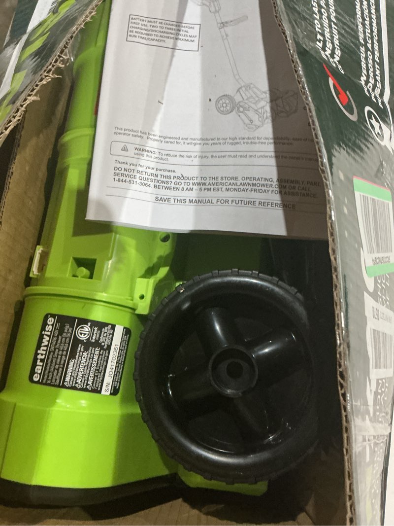 Condition photo showing As Is for Earthwise SN74016 40-Volt Cordless Electric Snow Shovel, Brushless Motor, 16-Inch width, 300lbs/Minute (Battery and Charger Included)
