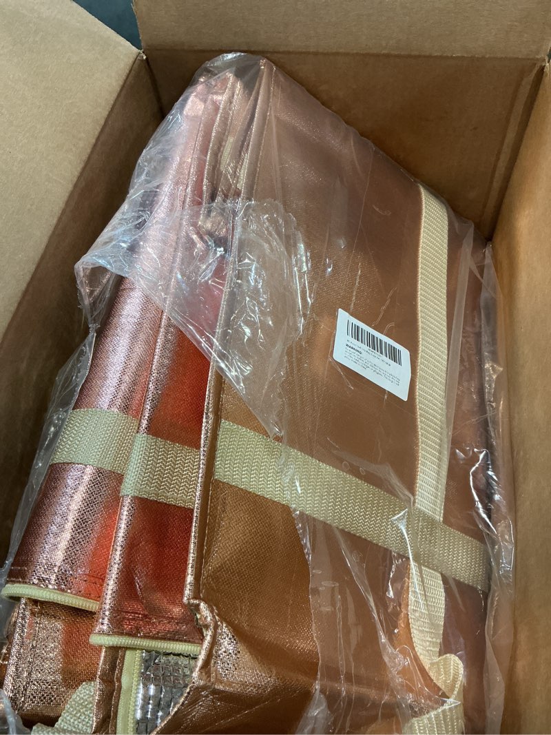 Condition photo showing Good Condition for Bodaon 5-Pack Cooler Insulated Food Delivery Bag, Rideshare Delivery Bag, XXX-Large Thermal Bags for Catering/Hot Pizza, Travel/Camping Essentials/Picnic/Grocery Reusable Warmer Frozen, Gold XXX-Large Bag Without Hard Bottom Gold