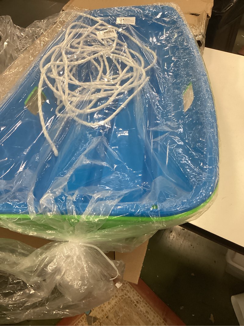 Condition photo showing Good Condition for Children's Snow Sled - Durable, Cold-Resistant Toboggan with Reinforced Handles and Pull Rope, Ideal for Kids Ages 4+ - 35x17x4.5 Inches GREEN-BLUE