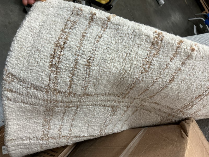 Condition photo showing As Is for chris loves julia x loloi polly cream / sand area rug
