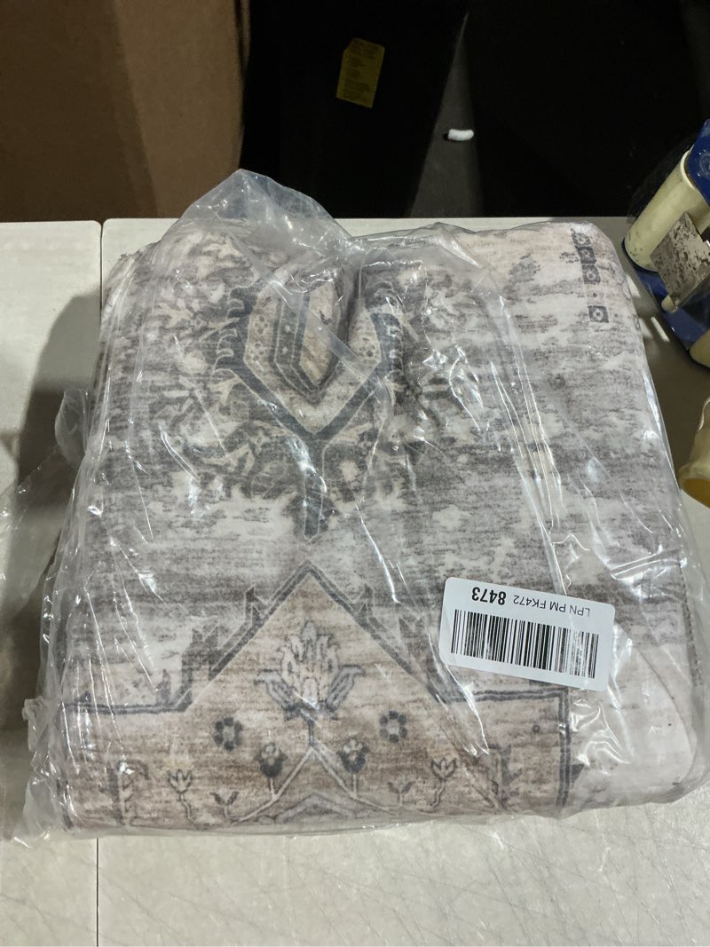 Condition photo showing Good Condition for living room 3x5 area rugs - washable lightweight area rug stain resistant carpet vintage soft rugs for bedroom kitchen entryway with non slip backing home decor small mat 3x5 beige 3' x 5' (rectangular) beige