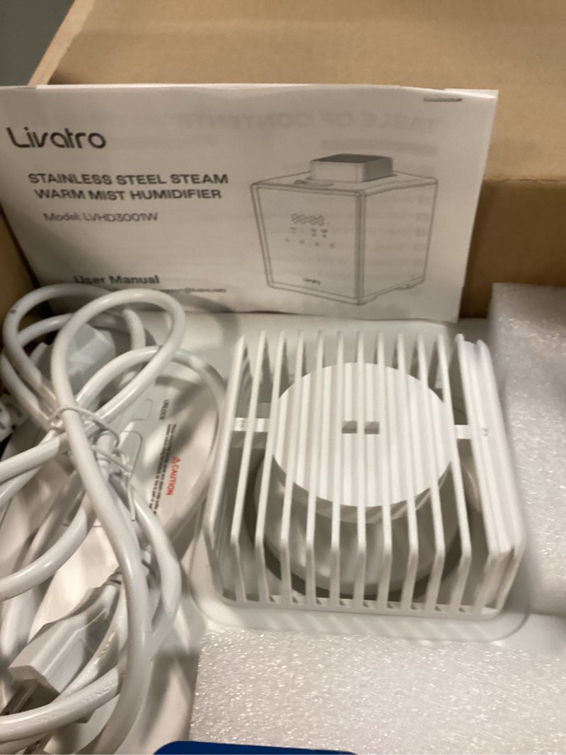 Condition photo showing Good Condition for Stainless Steel Humidifier, 3L Warm Mist Humidifier, Easy Clean with Warm Steam Humidifier, Healthy Air Mist Humidifiers for Bedroom Living Room, with Sleep Mode and Auto-off Setting 3LWhite