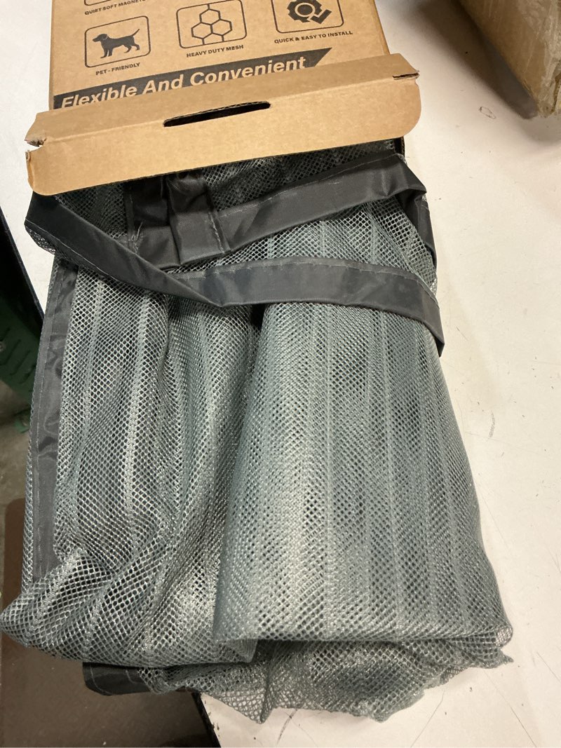 Condition photo showing Good Condition for Magnetic Screen Door?Screen Door Mesh?Keep Bugs Out, Heavy-Duty Mesh Curtain,Pet and Kid Friendly, Works with Front Doors, Sliding Doors?36 x 80 Inches Gray Fit Door Size 36 x 80 Inch Gray