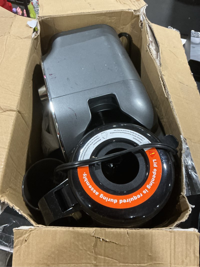 Condition photo showing As Is for SUSTEAS Cold Press Juicer Machines, 5.3" Feed Chute(50oz Capacity), 300W Slow Masticating Juice Extractor for Whole Fruits and Vegetables, Automatic Feed, High Juice Yield,Easy to Clean, Silver gray