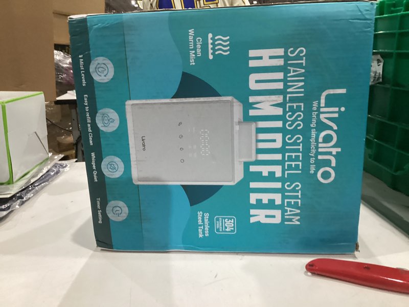 Condition photo showing New/Like New for Stainless Steel Humidifier, 3L Warm Mist Humidifier, Easy Clean with Warm Steam Humidifier, Healthy Air Mist Humidifiers for Bedroom Living Room, with Sleep Mode and Auto-off Setting 3LWhite