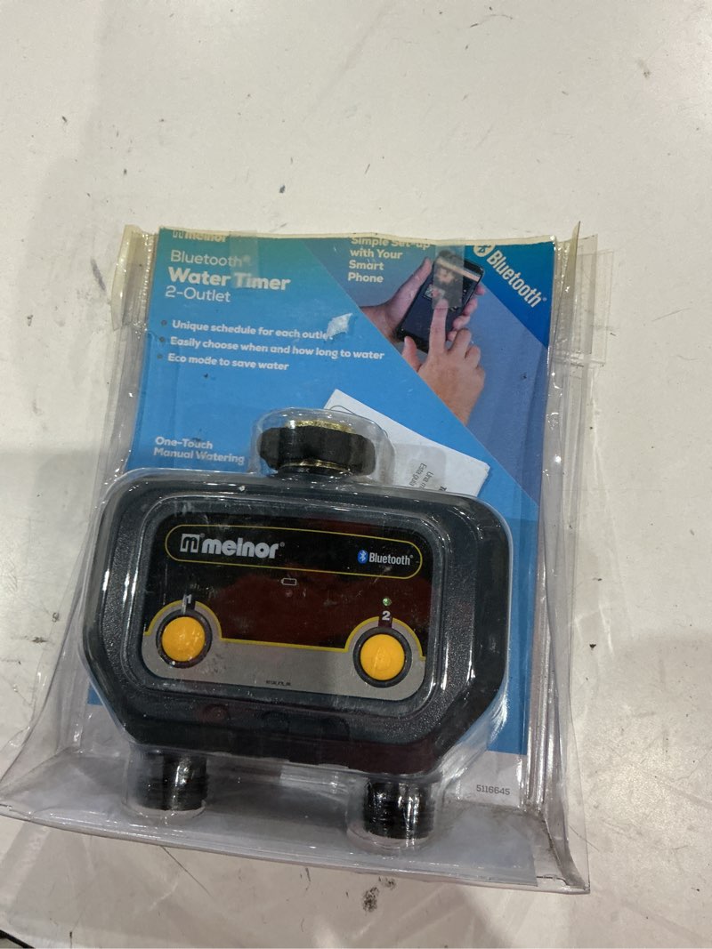 Condition photo showing As Is for melnor 2 output port digital hose end timer
