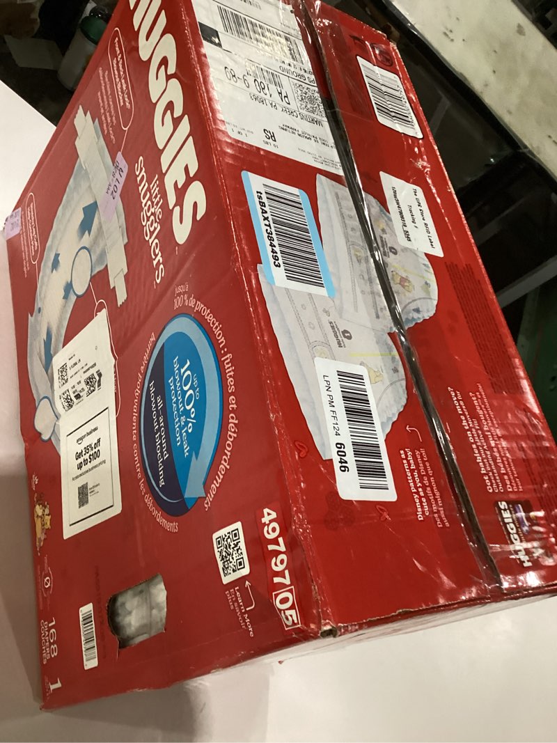 Condition photo showing New/Like New for Huggies Size 1 Diapers, Little Snugglers Baby Diapers, Size 1 (8-14 lbs), 168 Count, Packaging May V