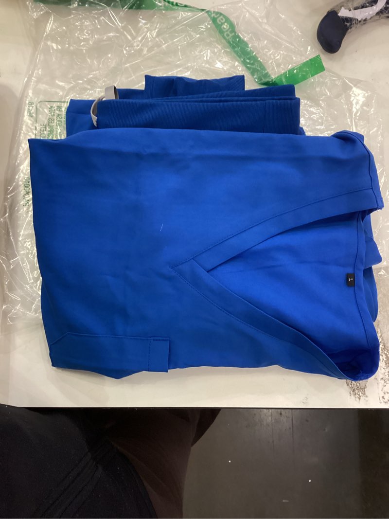 SUNME Scrubs for Women Set, V-Neck Scrub Top & Jogger Pants Medical Uniform with 9 Pockets, Yoga Wai