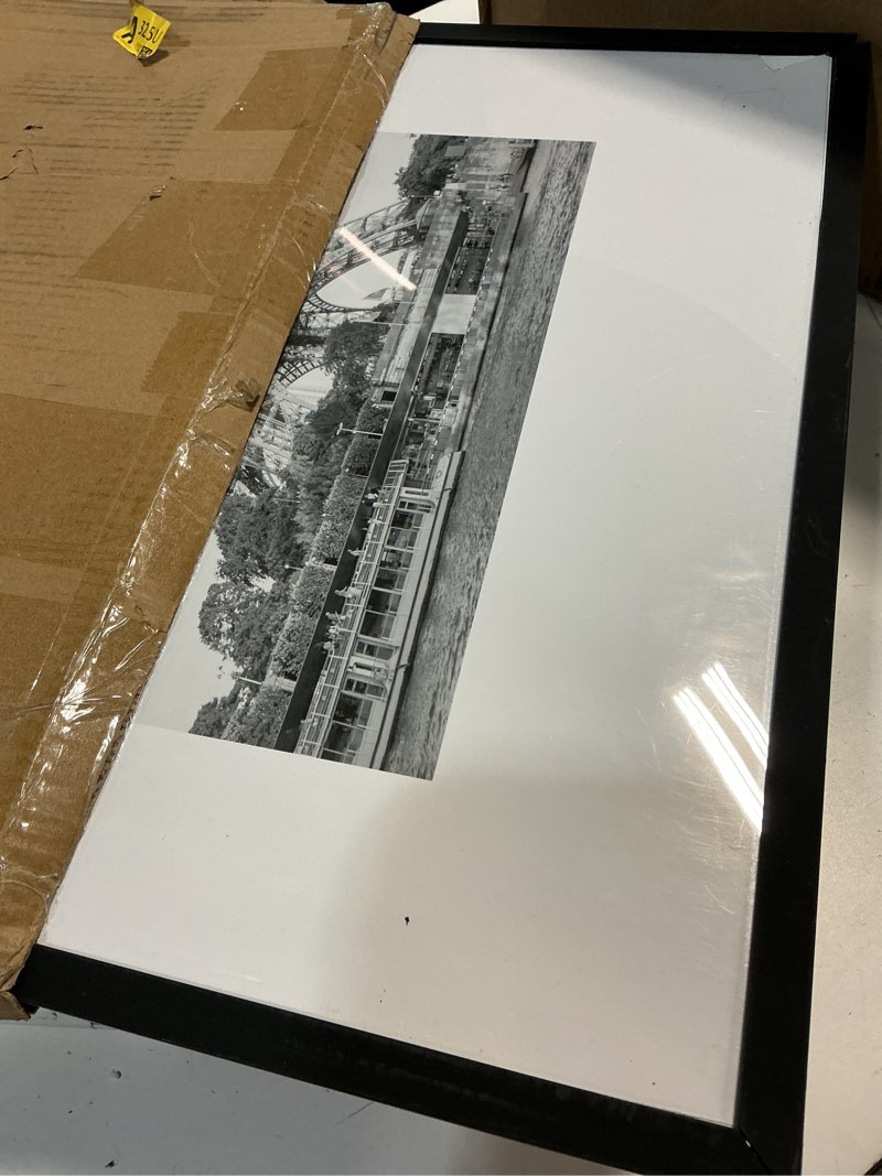 Condition photo showing As Is for upsimples 19x27 Poster Frame, Display Pictures 13x19 with Mat or 19 x 27 Without, Wall Hanging Puzzle Frames, Black, 1 Pack Black 19x27