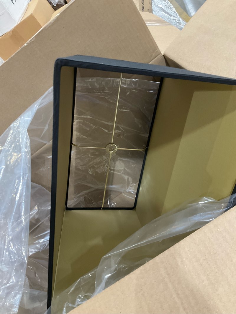 aspen creative 36061 transitional rectangle hardback shaped spider construction lamp shade in black, 9' wide (7" + 14") x (9" + 16") x 11" (14" + 7") x (16" + 9") x 11"