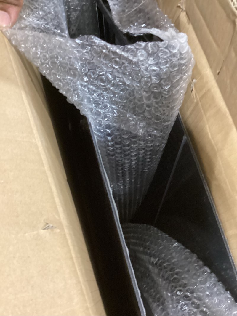 Condition photo showing Good Condition for awning for door entrance 40x120 inch, polycarbonate canopy front door awnings exterior with separate drainage, all-weather uv, rain & snow protection for porch, patio, window, or deck black bracket brown plate 40x120in