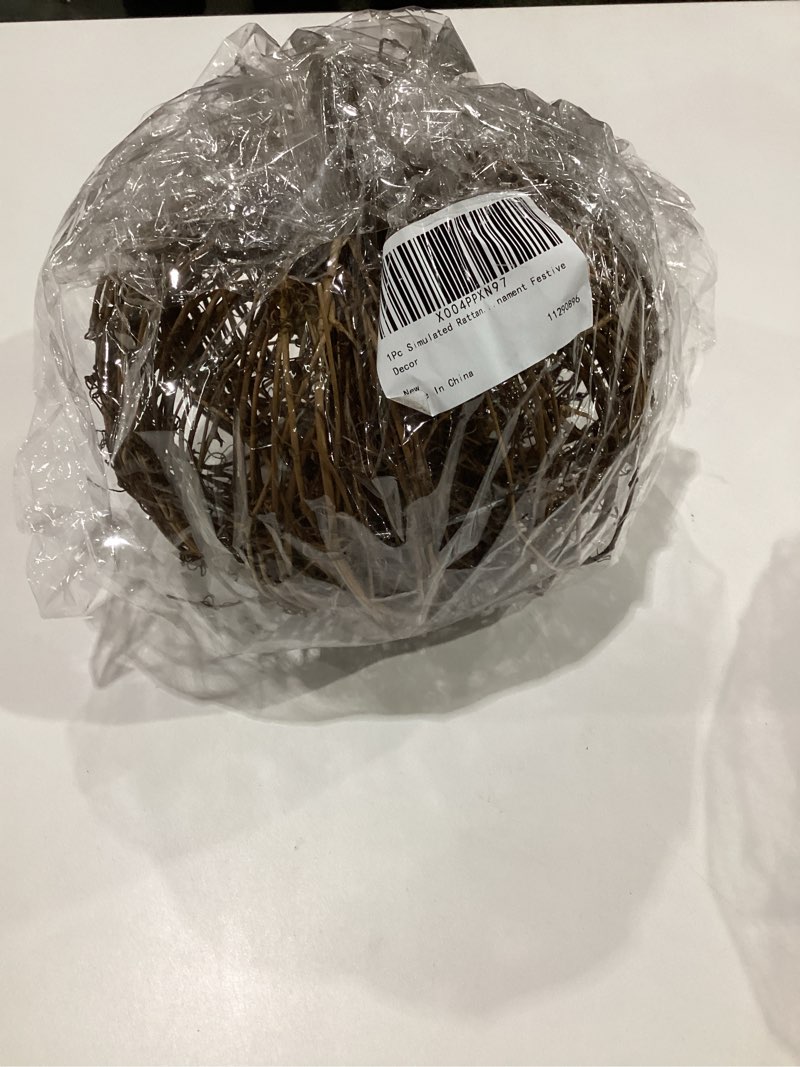 Condition photo showing New/Like New for Garneck Wicker Rattan Pumpkin Grapevine Realistic Fake Pumpkins Small Fall Harvest Rattan for Hallow