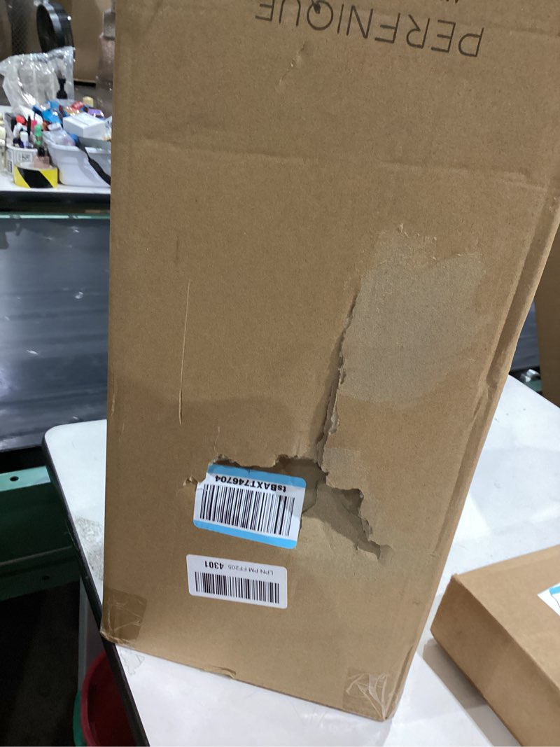 Condition photo showing Good Condition for Perfnique Farmhouse Outdoor Lanterns for Patio, Set of 2 Rustic Lanterns Decor, Vintage Hanging Candle Holder Decorative for Porch, Garden, Yard, Indoor (No Glass, Dark Brown)