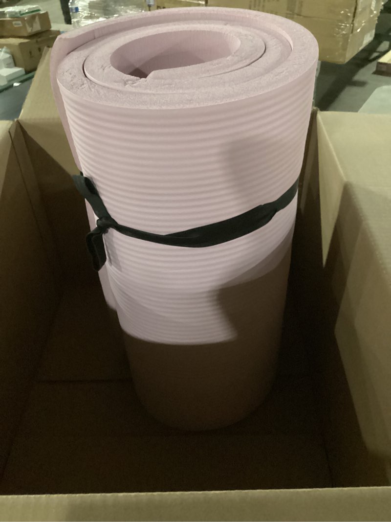 Amazon Basics 1-Inch Extra Thick Workout Exercise Yoga Mat with Carrying Strap, 74" x 24", Rose