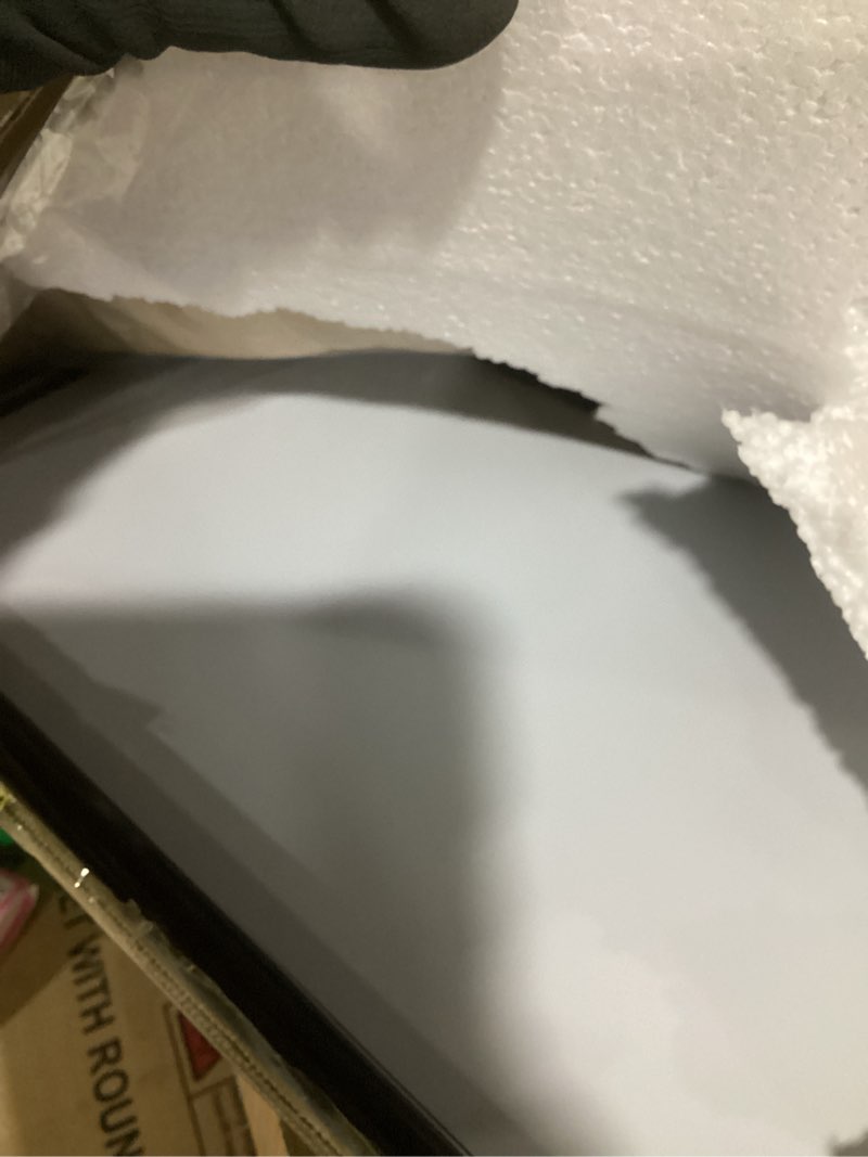 Condition photo showing Good Condition for Koonmi Black Framed Bathroom Mirror - 36x60 Inch Shatterproof Tempered Glass Vanity Mirror for Bathroom Sink, Wall Mounted with Matte Aluminum Alloy Frame, No Distortion, Modern Decor 36"x60"