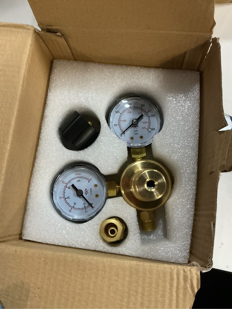 Condition photo showing Good Condition for rx weld argon regulators gauges gas welding, regulator for mig and tig, cga580 inlet connection