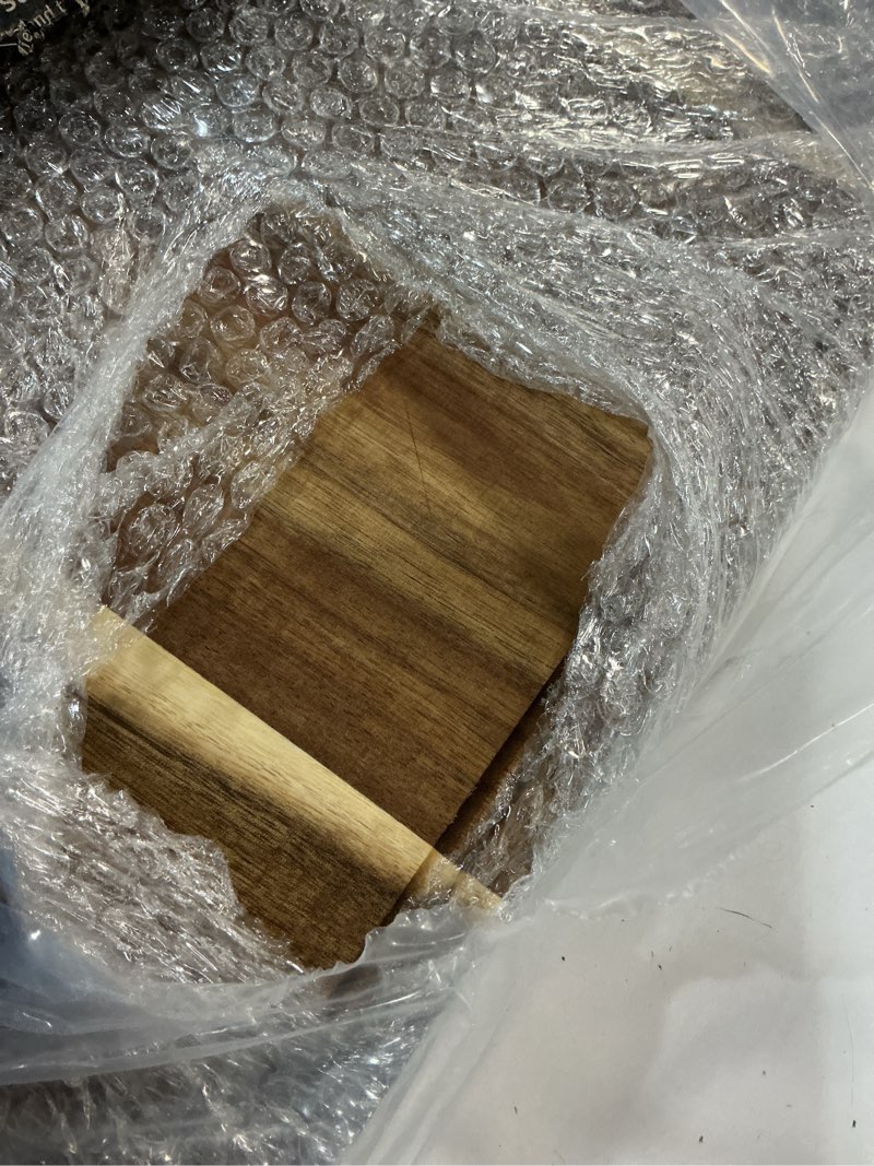 Condition photo showing As Is for Zubebe Large Stove Cutting Board 20" x 20" Burner Cover Square Rv Chopping Board with Hole Grooved for Oven Apartment Kitchen(Acacia) Acacia Wood