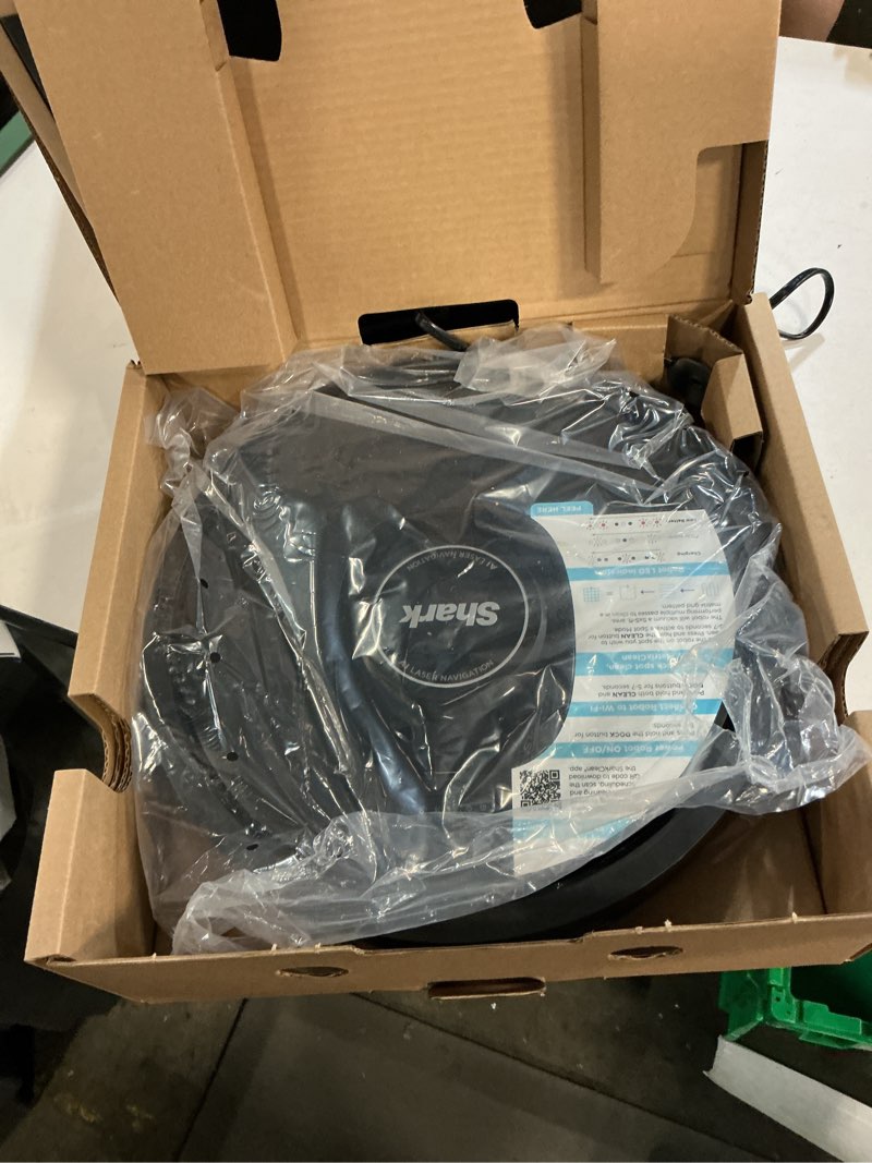 Condition photo showing As Is for shark av2501s ai ultra robot vacuum, with matrix clean, home mapping, 30-day capacity hepa bagless self empty base, perfect for pet hair, wifi, dark grey matrix clean auto empty (30 days)