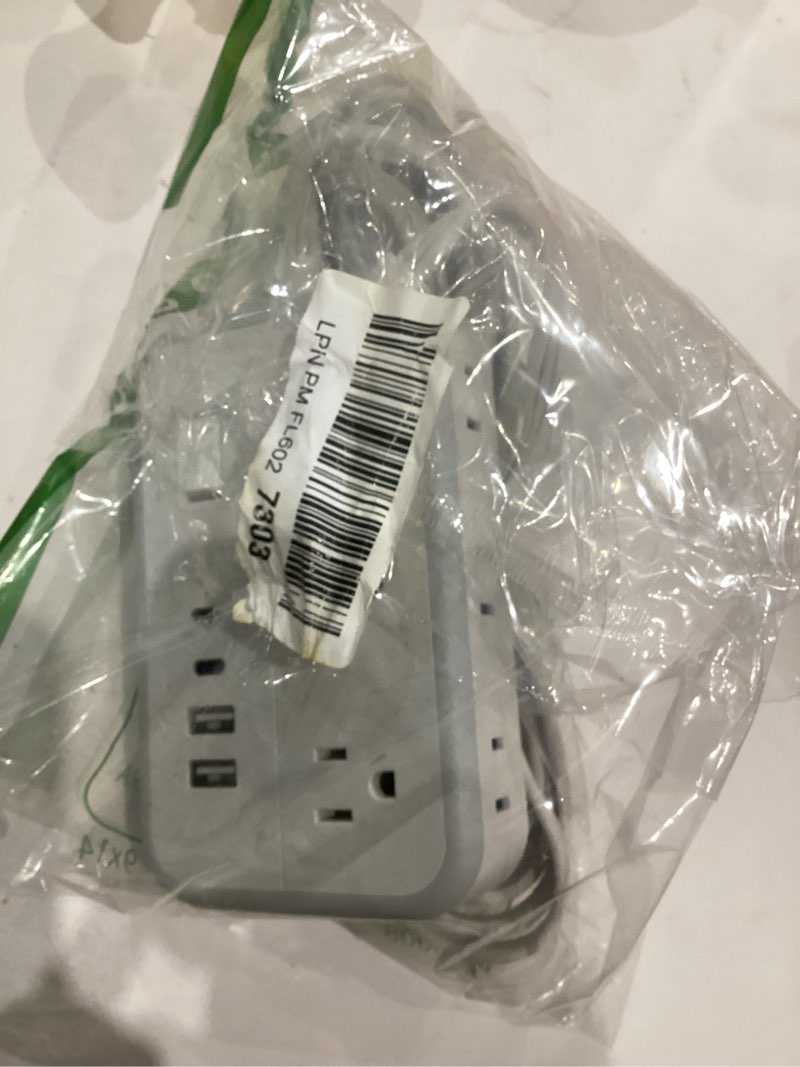 Condition photo showing Good Condition for Extension Cord 15 ft, Power Strip with 6 Outlets 4 USB Charger(2 USB C Port), Flat Plug Outlet Extender Long Cord, Protection for Indoor, Home, Office Supplies, Dorm Room Essentials 15 FT White