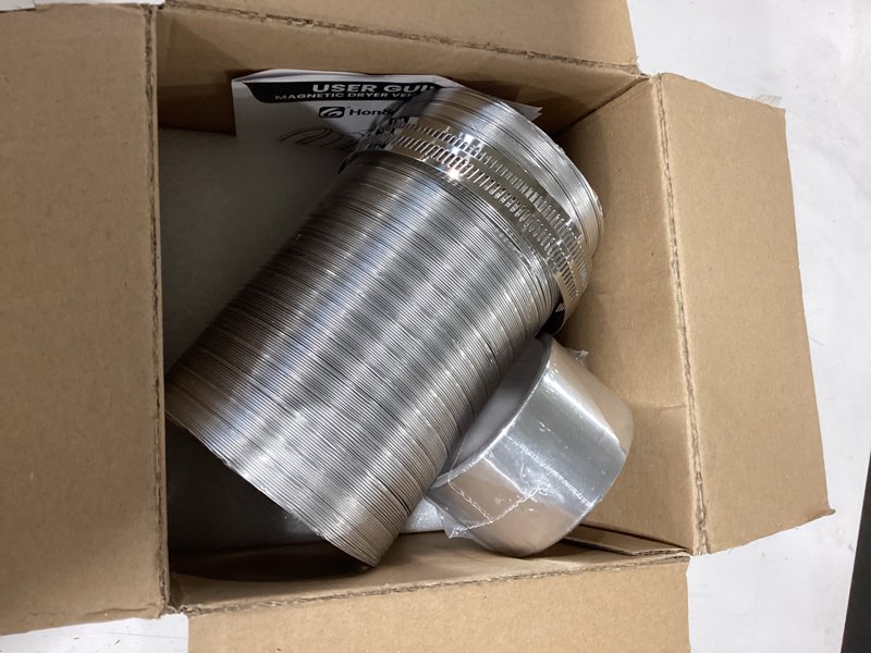 Condition photo showing Good Condition for hon&guan magnetic dryer vent coupling connector kit dv180 with 4'' 2.6ft semi rigid dryer vent hose for tight space & aluminum foil tape,2 clamps(gray) 4 inch gray