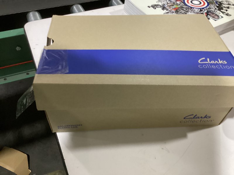 Condition photo showing Good Condition for Clarks Mens Whiddon Step 8.5 Wide Dark Tan Leather