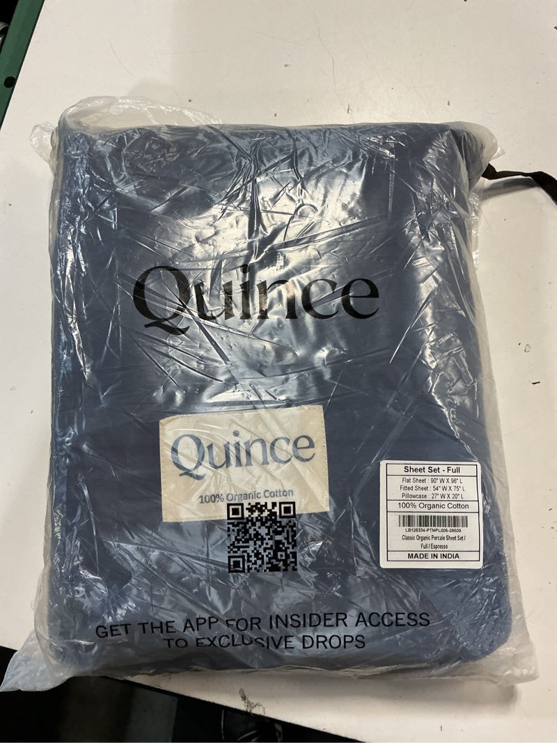 quince classic organic percale sheet set full espresso