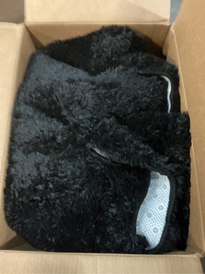 Condition photo showing Good Condition for Merelax Soft Modern Indoor Large Shaggy Rug for Livingroom Bedroom Dorm Kids Room Home Decor, Non-Slip Plush Fluffy Furry Fur Area Rugs Comfy Nursery Accent Floor Carpet 9x12 Feet, Black 9' x 12' (Rectangular) Black