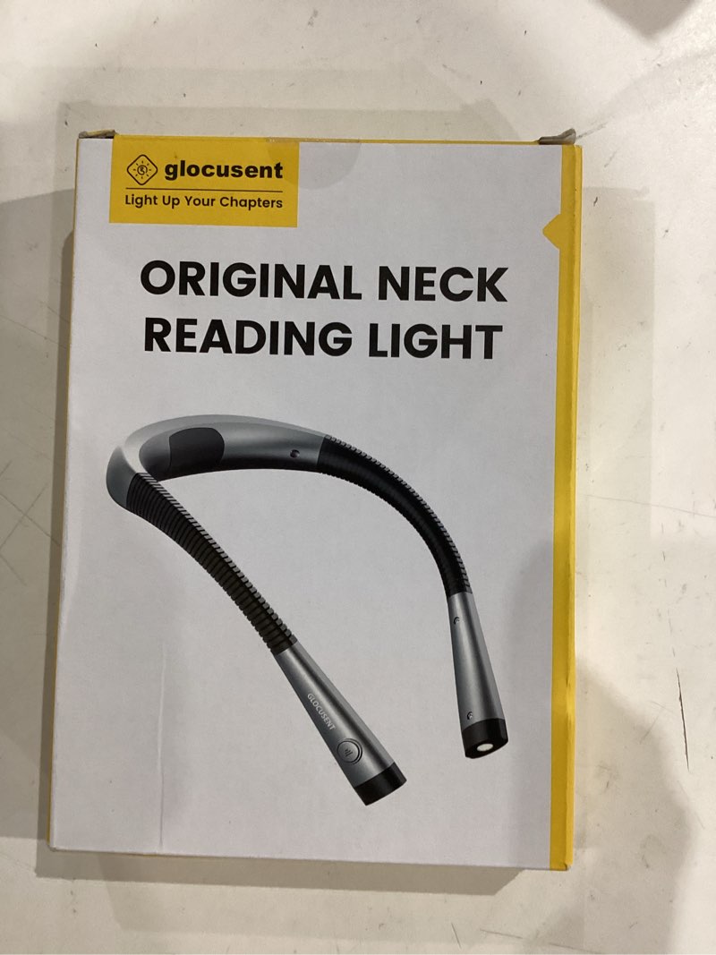 Condition photo showing New/Like New for Glocusent Book Light, 3-Color & 6-Brightness Reading Light, Bendable Neck Light, 80-hr Lasting Rechargeable Book Light, Perfect Reading Lights for Books in Bed, Knitting, Repairing, Book Lovers Gifts Standard-Medium Gray